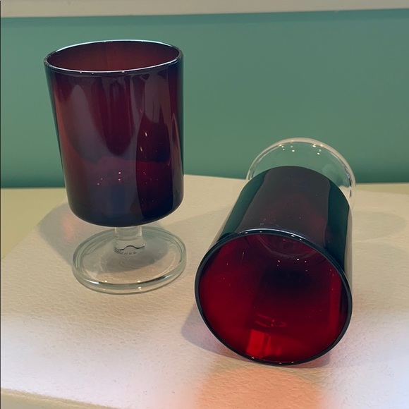 Arcoroc Dining Arcoroc France Red White Glasses Set Of 2 Poshmark